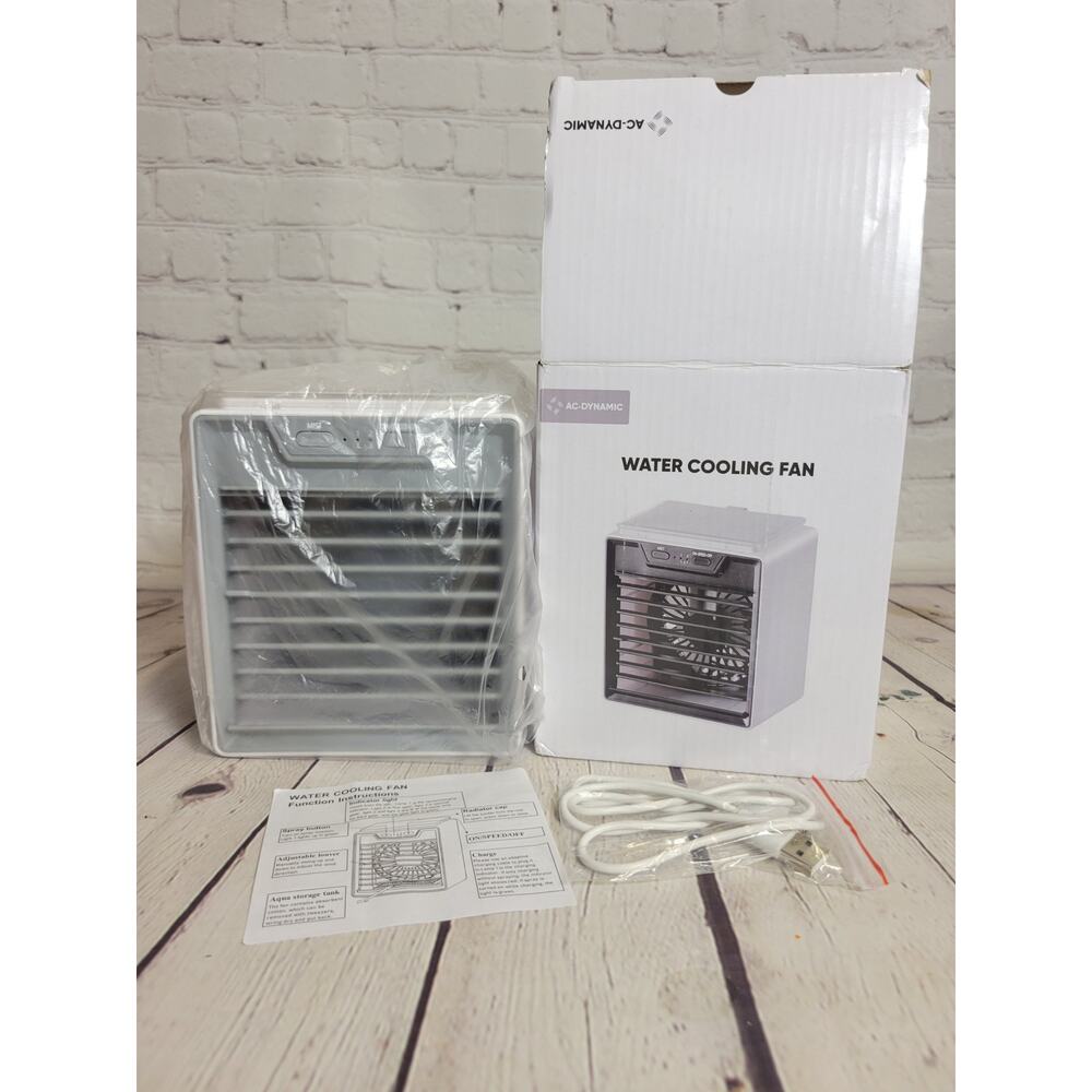 AC-Dynamic Portable Desktop Water Cooling Fan Mist and 3 Speeds Rechargeable